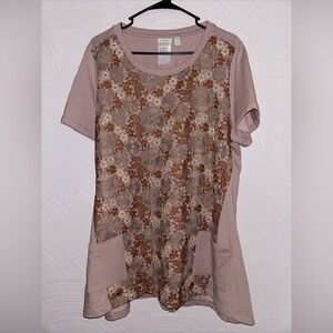 Logo Lounge Women’s Size XL Floral Lace Beige Tunic